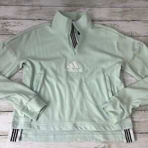 Adidas light green SZ S hi lo sweatshirt pull over paria slip